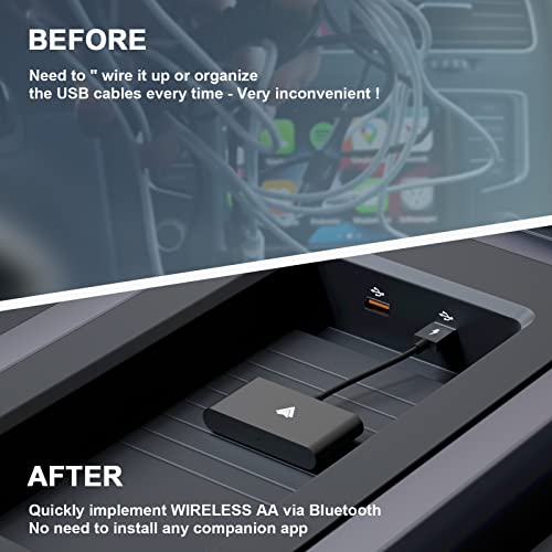 AUTUVONE WIRELESS ANDROID AUTO, PLUG-IN VIA USB DONGLE FOR CAR- BLACK - Like New