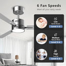 AHAWILL 42 INCH CEILING FAN WITH LIGHT - SILVER - Like New