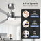 AHAWILL 42 INCH CEILING FAN WITH LIGHT - SILVER - Like New