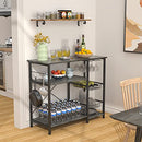 Ecoprsio Bakers Rack Utility Microwave Stands Storage Spice 4-Tier+3-Tier - Oak - Like New