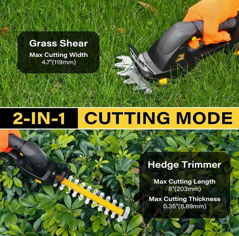 IEBUDA HEDGE TRIMMER CORDLESS DEWALT 20V MAX BATTERY1500RPM - BLACK/YELLOW BLADE - Like New