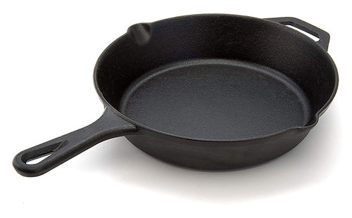 CUISINEL PRE-SEASONED CAST IRON SKILLET 10-INCH W/ HANDLE COVER - BLACK - Like New