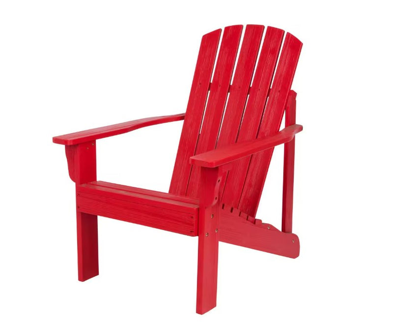 SHINE 36.25"WOODEN MID-CENTURY MODERN ADIRONDACK HYDRO-TEX FINISH - CHILI RED - Like New