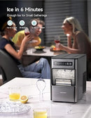 HICOZY COUNTERTOP ICE MAKER ICE IN 6 MINS 24 LBS/DAY PORTABLE&COMPACT CB23H GRAY - Like New