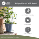 The HC Companies Eclipse Round Planter Pot, 12 Inch, Peacock, 2-Pack - Brand New