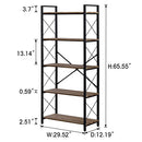 OIAHOMY Industrial Bookshelf，5-Tier Vintage Bookcase and Bookshelves Brown Oak - Like New