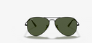 RAY-BAN RB3689 914831 58-14 AVIATOR METAL II BLACK FRAME GREEN LENSES 55MM - Like New