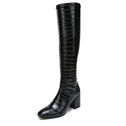 FRANCO SARTO WOMENS TRIBUTE KNEE HIGH HEELED BOOT SIZE 8.5 BLACK WIDE CALF - Brand New