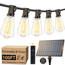 BOSCEOS SOLAR STRING LIGHTS OUTDOOR 100FT REMOTE 52 BULBS TIMER - BLACK - Like New