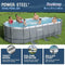 BESTWAY POWER STEEL 18' X 9' X 48" OVAL METAL FRAME ABOVE GROUND POOL - GRAY - Like New