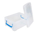 Advantus Super Stacker Snap Lid Storage Box, Clear/Blue (39811) - Brand New