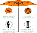 BEST CHOICE PRODUCTS 8FT STEEL POLYESTER MARKET PATIO UMBRELLA W/CRANK - ORANGE - Like New