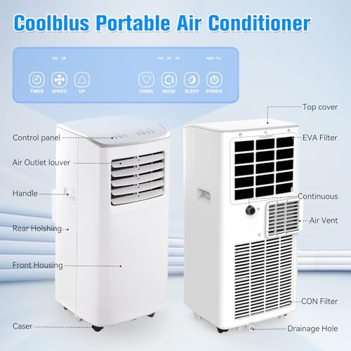 Coolblus Portable Air Conditioner up to 360 Sq Ft PAC-A019J-05KR - White - Like New