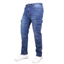 BLUE ICE MEN'S STRETCH CARGO POCKET JEANS - SIZE: MEN 34X32 - DARK WASH - Brand New