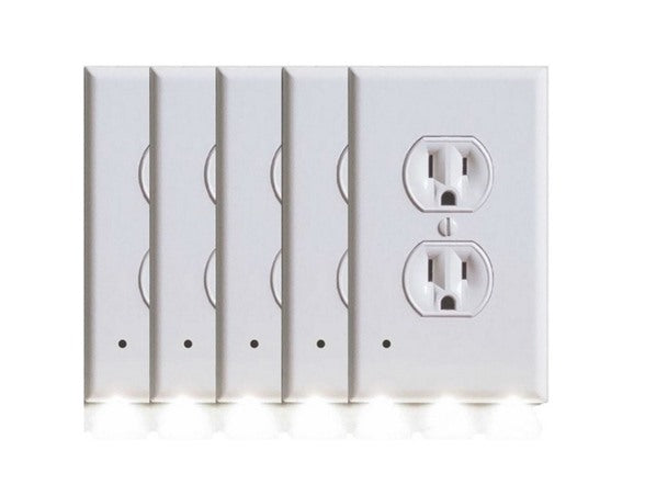 Marquee Home Outlet Covers with Built-In LED Night Lights 5-Pack NA001 - White - Like New