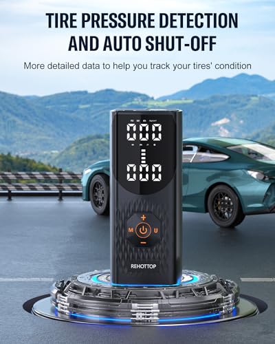 REHOTTOP TIRE INFLATOR PORTABLE AIR COMPRESSOR, 160PSI, Q7 - - Scratch & Dent