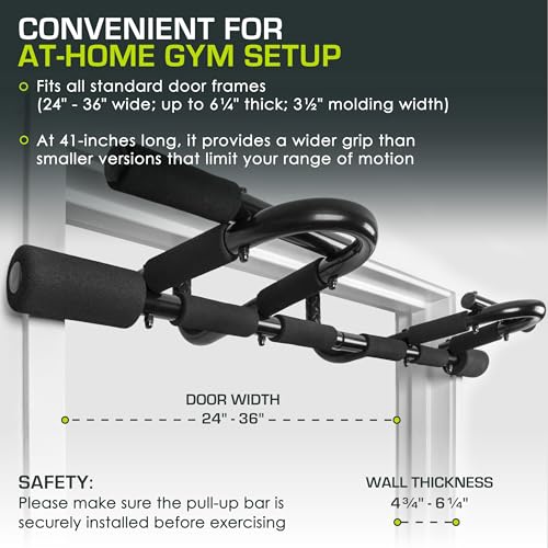 PROSOURCEFIT WALL-MOUNTED PULL-UP/CHIN-UP BAR HEAVY DUTY 300 LB - BLACK - Like New