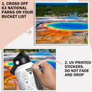 National Parks Water Bottle with Stickers 32oz Wide Mouth Leakproof 32OZ [WHITE] - Like New