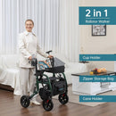 ELENKER 2-IN-1 SHOCK-ABSORBING ROLLATOR WALKER 10” WHEELS - GREEN - Like New