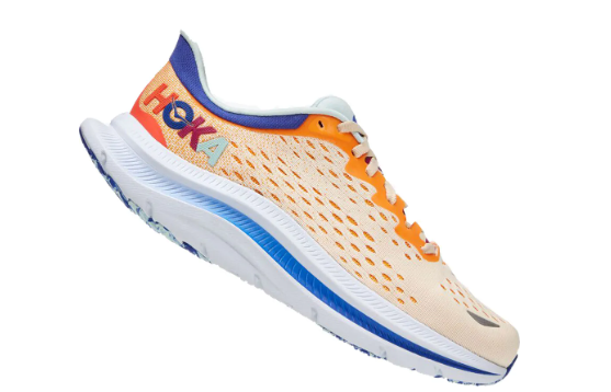 1123163 NEW MENS HOKA ONE ONE KAWANA RUNNING SHOE SHORTBREAD/BLUING SIZE 14 - Like New