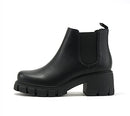 Soda PIONEER Women Lug Sole Mid Heel Chelsea Ankle Bootie (Black, 8) - Like New