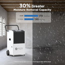 Moiswell 170 Pints Commercial Dehumidifier with Pump, 7,500 - Scratch & Dent