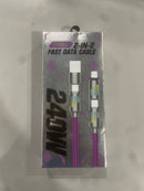 GENERIC 240W 2-IN-2 FAST DATA CABLE - WHITE - Like New