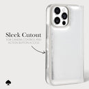 KATE SPADE NEW YORK WALLET FOLIO IPHONE 16 PRO MAX CASE - METALLIC SILVER - Like New