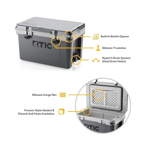 RTIC OUTDOORS 32 QT ULTRA-LIGHT HARD SIDED COOLER - GRAY - Like New