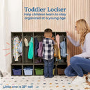 ECR4Kids Streamline 5-Section Toddler Coat Locker with Bench Grey Wash - Like New