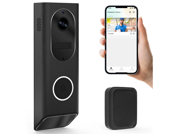 ECO4LIFE S7 SMART VIDEO DOORBELL CAMERA HD CAMERA SMART SECURITY - BLACK - Like New