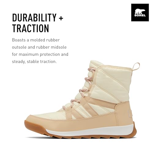 2088241 SOREL Women Whitney ll Plus Lace Waterproof Boot Honey White/Ceramic 8 - Brand New