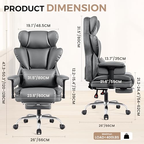 BESTFAIR BIG AND TALL OFFICE CHAIR HEAVY DUTY 400 LBS EXECUTIVE CHAIR - BLACK - Like New