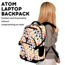 J WORLD MULTI-COMPARTMENT LAPTOP BACKPACK, PALM LEAVES, 18.5 X 13 X 7.5 - Brand New