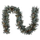 NATIONAL TREE COMPANY 9 FT FROSTED ARCTIC SPRUCE GARLAND CLEAR LIGHTS - Like New