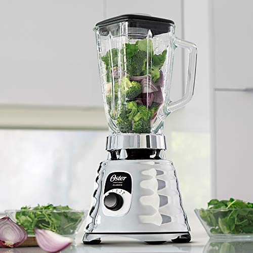 OSTER ORIGINAL 3 SPEED CHROME BLENDER 6 TIM 5 CUP GLASS JAR - CHROME - Like New