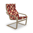 Lunarable Gothic Armchair Pad and Slipcover Goat Skull Red Roses Pattern - Like New