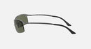 RAY BAN POLISHED GUNMETAL FRAMES WITH G-15 GREEN LENS RECTANGLE SHAPE - Like New
