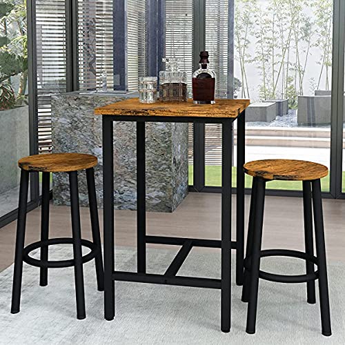 RECACEIK 3 PIECE PUB TABLE SET MODERN BAR TABLE WITH 2 STOOLS FOR SMALL SPACE - Like New