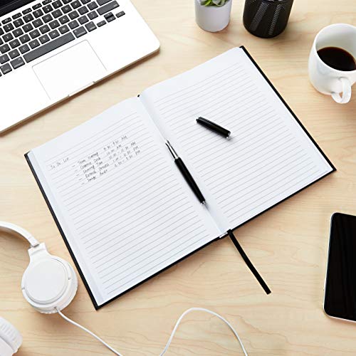 AMAZON BASICS PROFESSIONAL JOURNAL, 10.5X7.5 INCHES, BLACK, 2-PACK, BLACK - Brand New