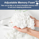 DreamField Linen Memory Foam Bamboo Pillow Queen Size -White/Green - Like New