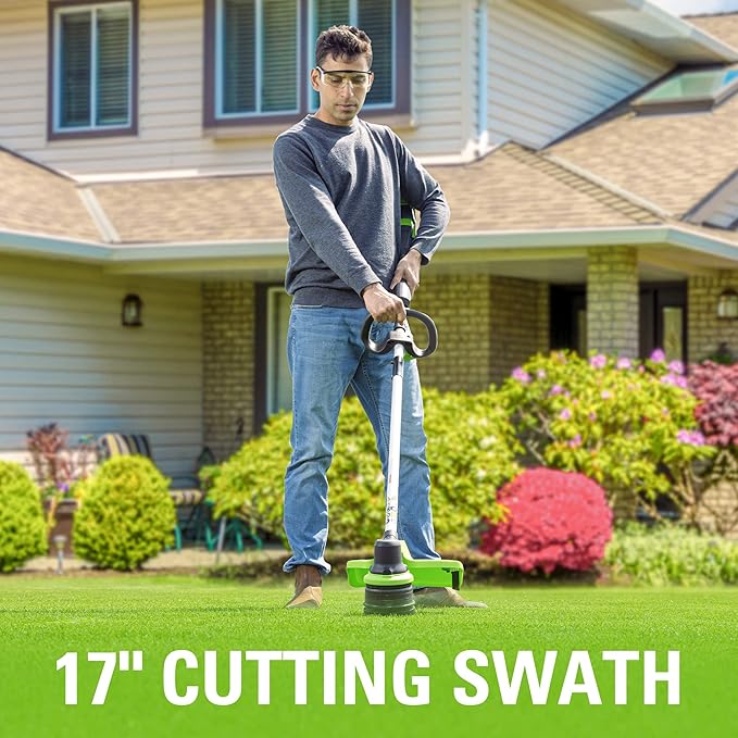 Greenworks 40V 17" Brushless String Trimmer Battery/Charger Not Included - GREEN - Like New