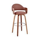 ARMEN LIVING 26" DAXTON COUNTER HEIGHT BARSTOOL BROWN FAUX LEATHER WALNUT - Like New