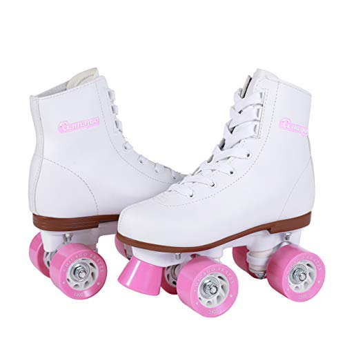 Chicago Rink Roller Skates Classic High-Top Quad Skates Padded Ankle - White - Like New