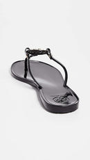 TORY BURCH WOMEN'S MINI MILLER FLIP FLOPS - SIZE: WOMEN 11.5 - PERFECT BLACK - Like New