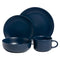 10 Strawberry Street Wazee Matte Coupe Dinnerware Set 16 pc WM-16-DRKBLU - Blue - Like New