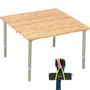 ATEPA Bamboo Folding Camping Table Height Adjustable Lightweight - Like New