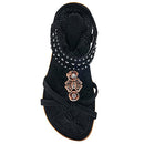 ALICEGANA WOMENS SANDALS SHOES COMFORT WALKING NON SLIP - SIZE: WOMEN 7, BLACK - Like New