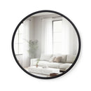 UMBRA HUB ROUND WALL MIRROR RUBBER FRAME MODERN 24" 1008243-040 - BLACK - Like New