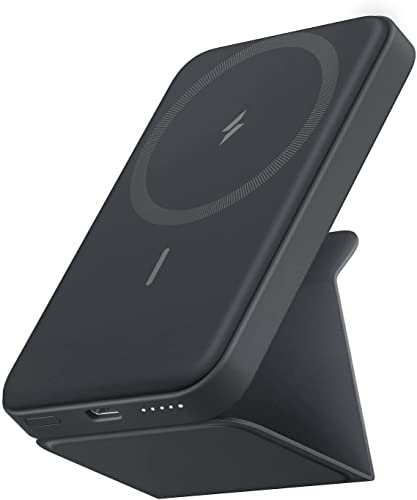 ANKER 622 MAGGO MAGNETIC 5000MAH POWER BANK, BUILT-IN STAND WIRELESS, - BLACK - Like New